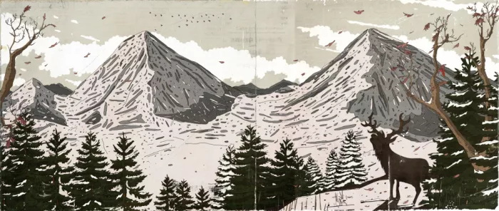 Nicholas: Paesaggio panoramico invernale vintage