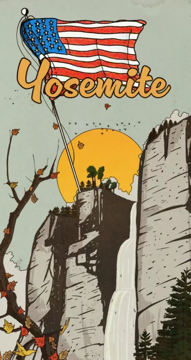 Nicholas: Yosemite Póster de viaje retro