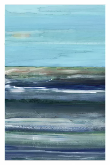 cartissi: Azul profundo y oro vista marina abstracta 1