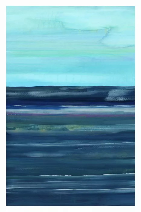cartissi: Azul profundo y oro, vista marina abstracta 3