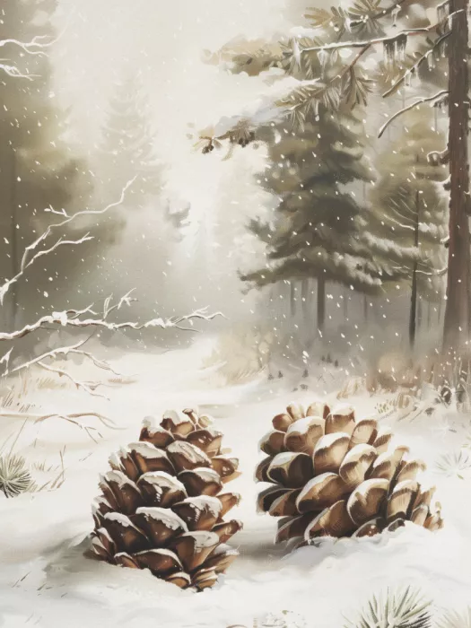 Magnusson, Andreas: Tannenzapfen im Schnee