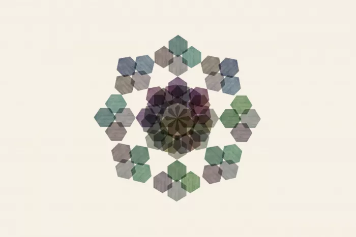 cartissi: Estampa de arte superposición geométrica hexágono apagado 4