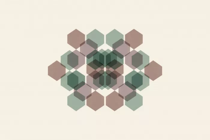 cartissi: Impresión de arte hexagonal geométrico superpuesto apagado 2
