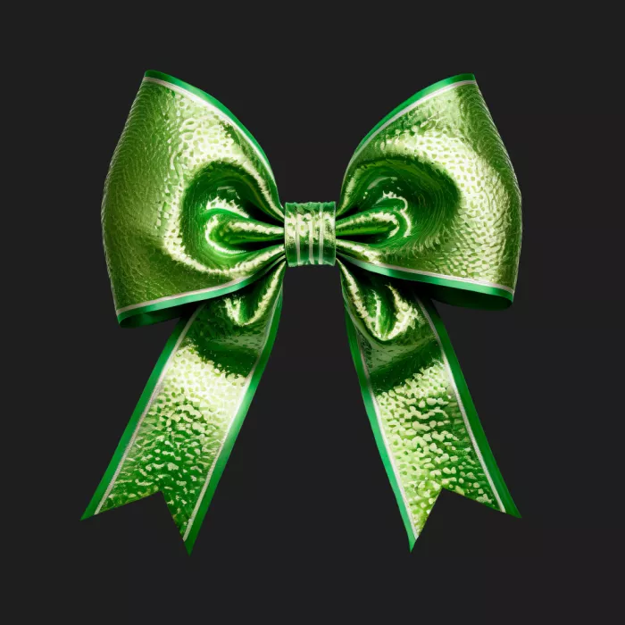 Barsrsind, Marika: Elegant Green Satin Holiday Bow