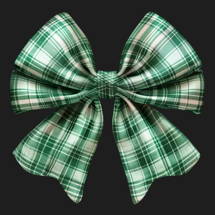 Barsrsind, Marika: Green White Tartan Bow