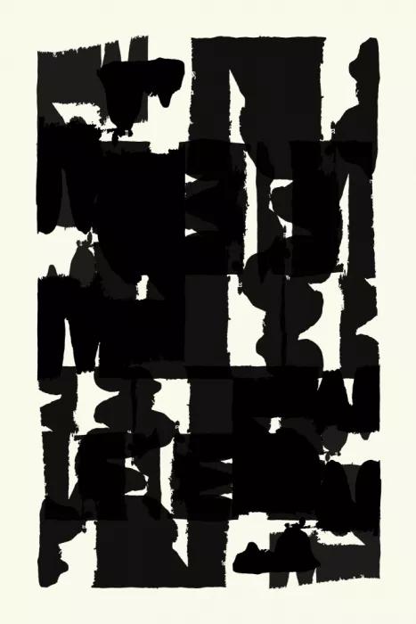 cartissi: Estampa de arte expresionista abstracto en blanco y negro 2