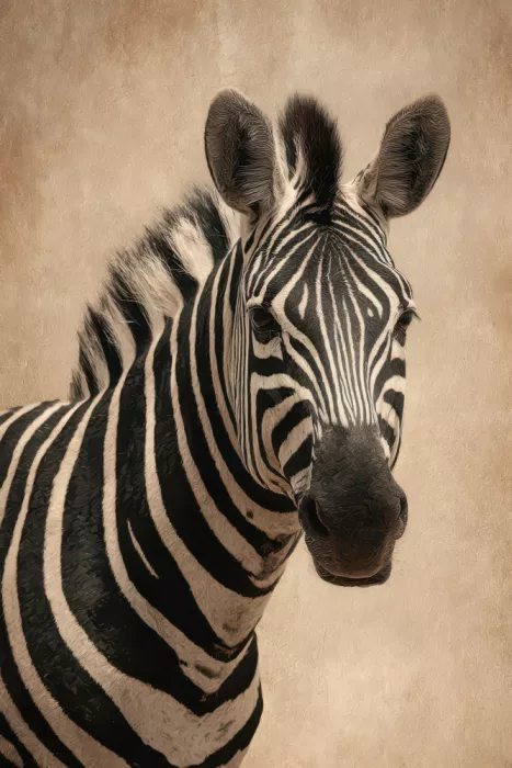 Kulik, Rafal: Zebra – Ritratto impressionante di un animale con audaci strisce bianche e nere 1