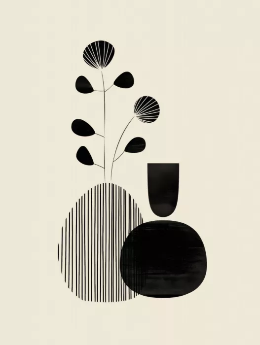 Imaginative: Abstract Botanicals – Neutral Minimalist Plant Art II