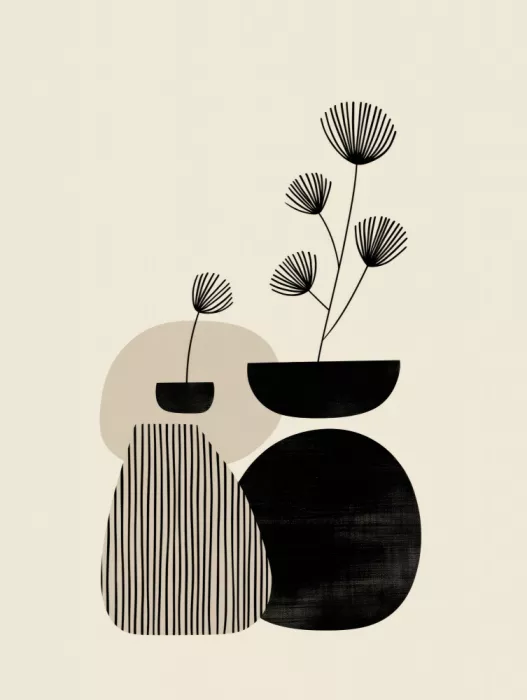 Imaginative: Abstract Botanicals – Neutral Minimalist Plant Art III
