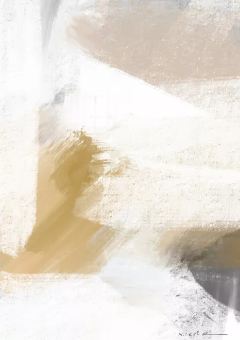Kulkarni, Nilesh: Morning Haze-Pantone Cloud Dancer Abstract