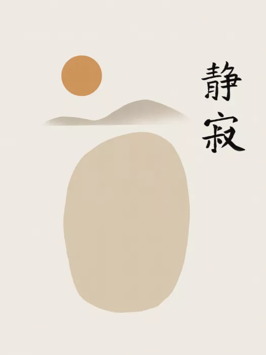 Dean, Little: Minimalistische Landschaft mit Kanji-Zeichen