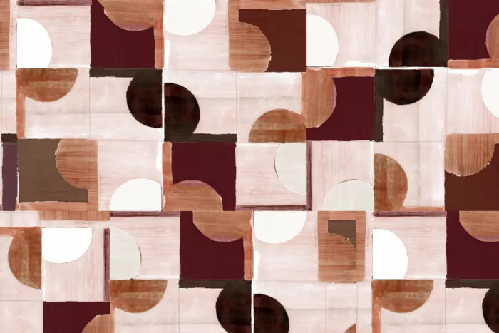 cartissi: Arte de bloque orgánico en mosaico carmesí