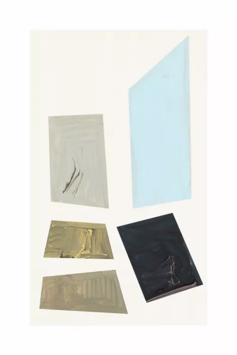 cartissi: Marina Azul y Carbón Fragmento Geométrico Abstracto 2