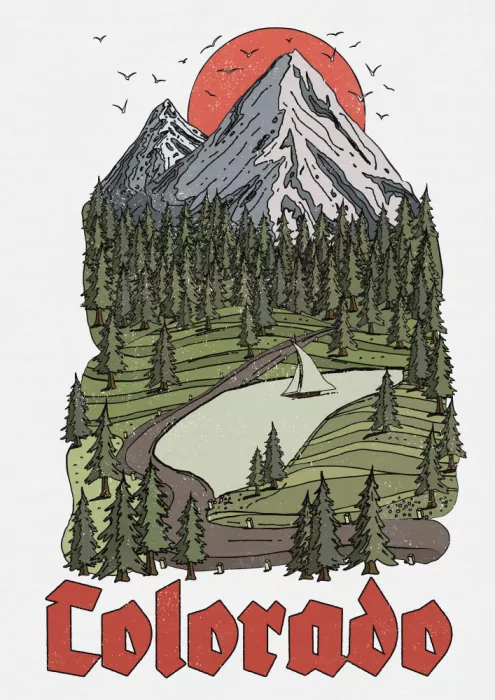 Nicholas: Manifesto di viaggio vintage del Colorado