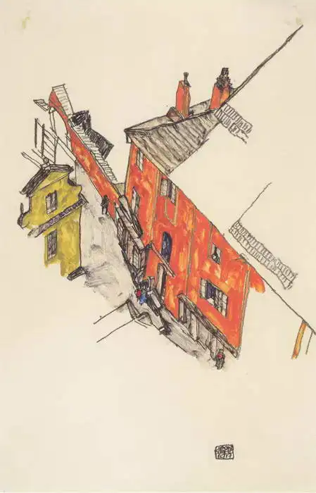 Schiele, Egon: Štíty domů v Českém Krumlově