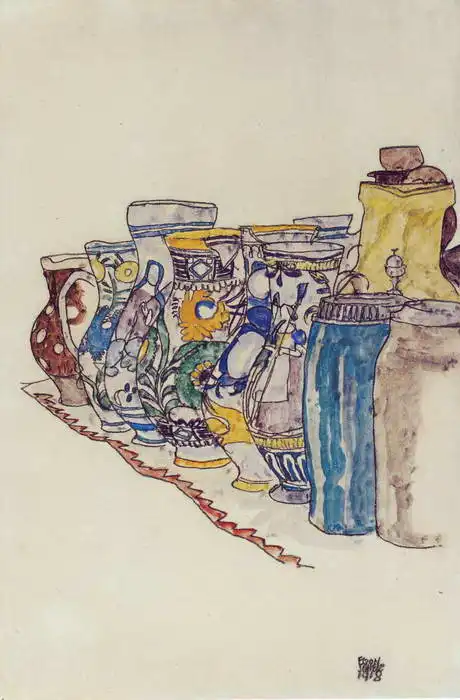 Schiele, Egon: Malované džbány