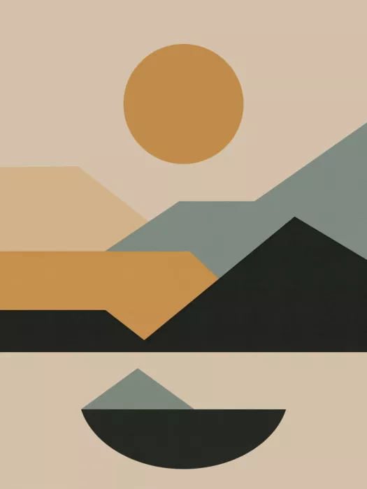 Dean, Little: Geometric Mountain Landscape retro