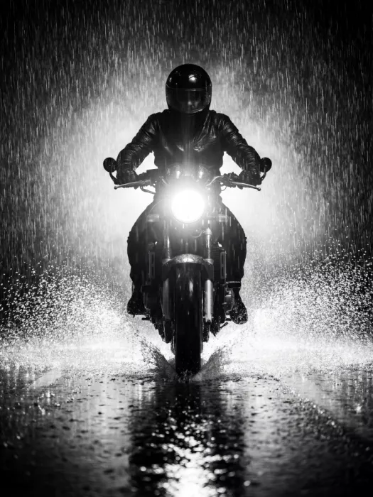 Magnusson, Andreas: Moto sous la pluie