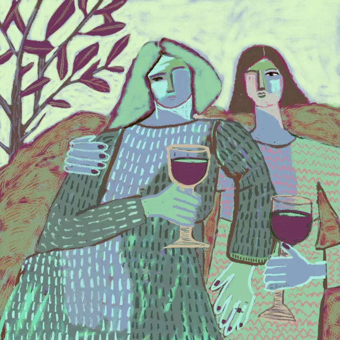 Bursic, Sharyn: Amici con vino rosso