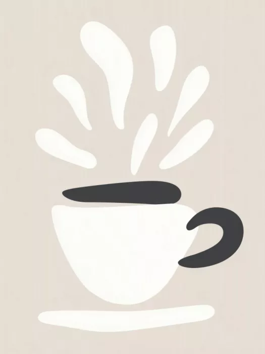 Imaginative: Steaming Cup of Coffee - Neutral Colors