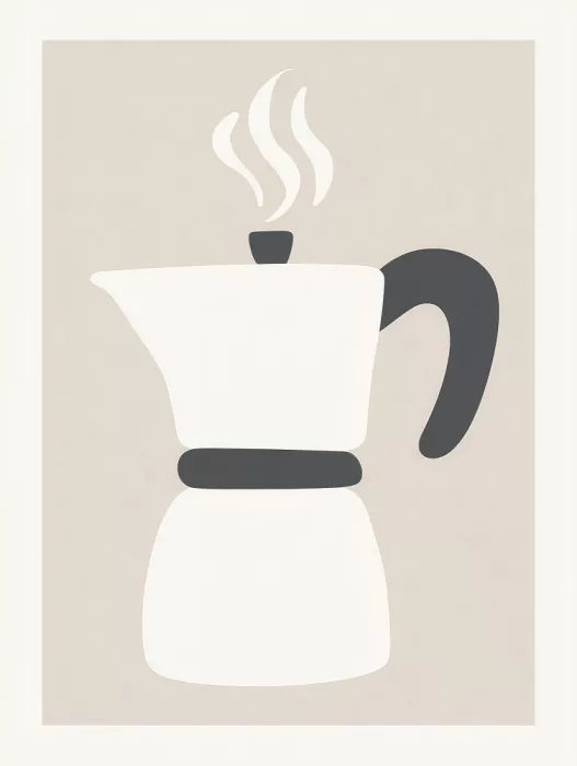 Imaginative: Minimal Coffee Maker – Modern Kitchen Wall Art