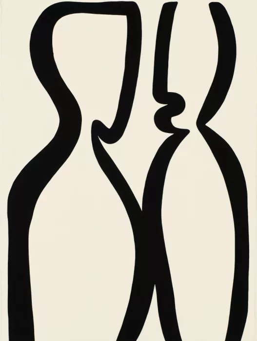 Imaginative: Il Bacio – arte lineare moderna in bianco e nero