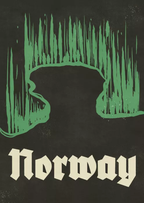 Nicholas: Cartel vintage de viaje de Noruega