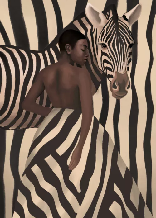 Nadjaa: Žena a zebra v odvážných pruzích