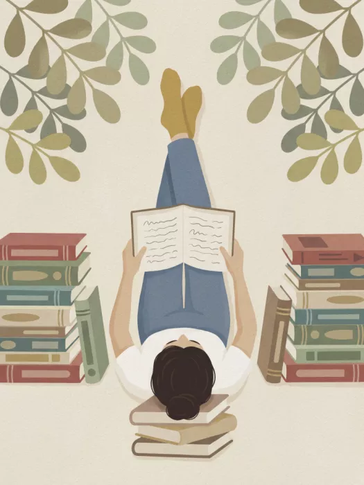 Magnusson, Andreas: Tumbado de espaldas leyendo un libro