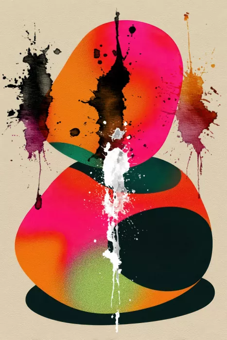 Kulik, Rafal: Composition abstraite aux couleurs vibrantes et aux éclaboussures d