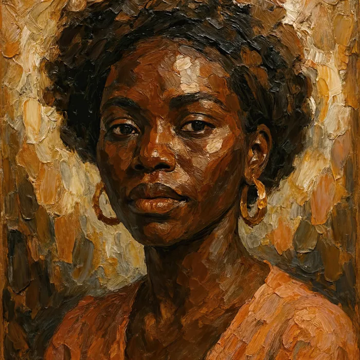 Bruns, Natalie: Powerful African Woman Portrait In Warm Earth Tones