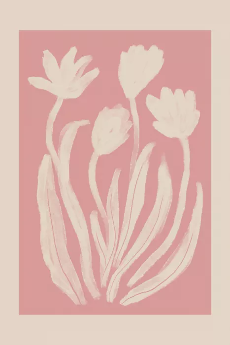 Prints, Art Melloi: Motif de tulipe rose