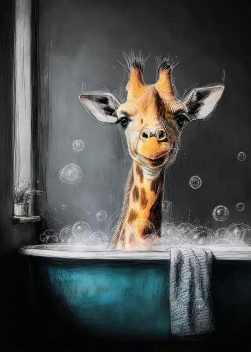 Jaszke, Justyna: Giraffe In Bathtube 3