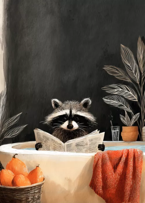 Jaszke, Justyna: Raccoon In Bathtube 1