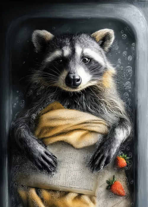 Jaszke, Justyna: Raccoon In Bathtube 2