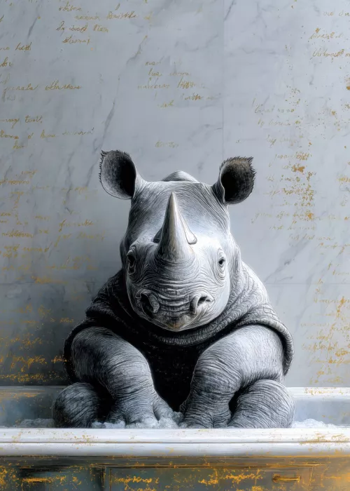 Jaszke, Justyna: Rhinoceros In Bathtube 1