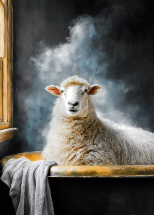 Jaszke, Justyna: Sheep In Bathtube 2