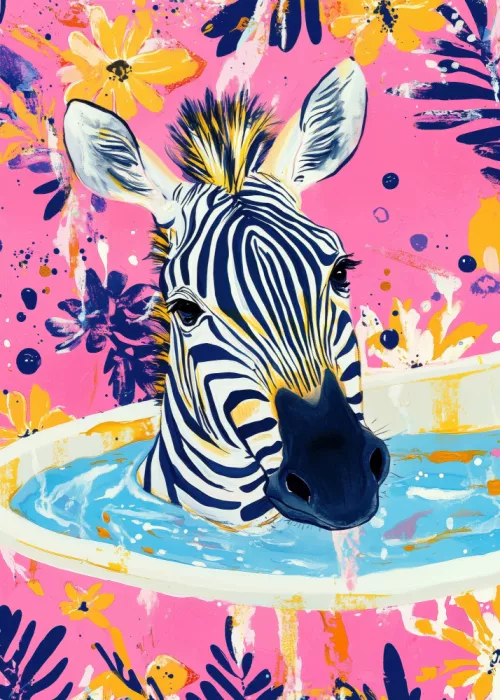 Jaszke, Justyna: Zebra In Bathtube 1