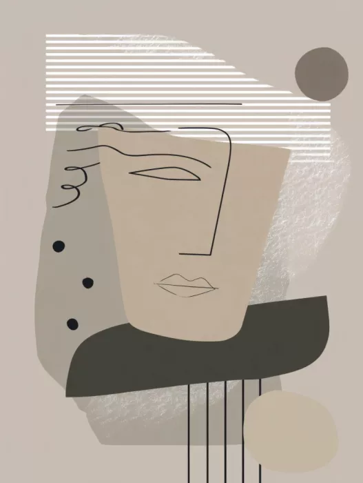 Imaginative: Modern Abstract Face Line Art