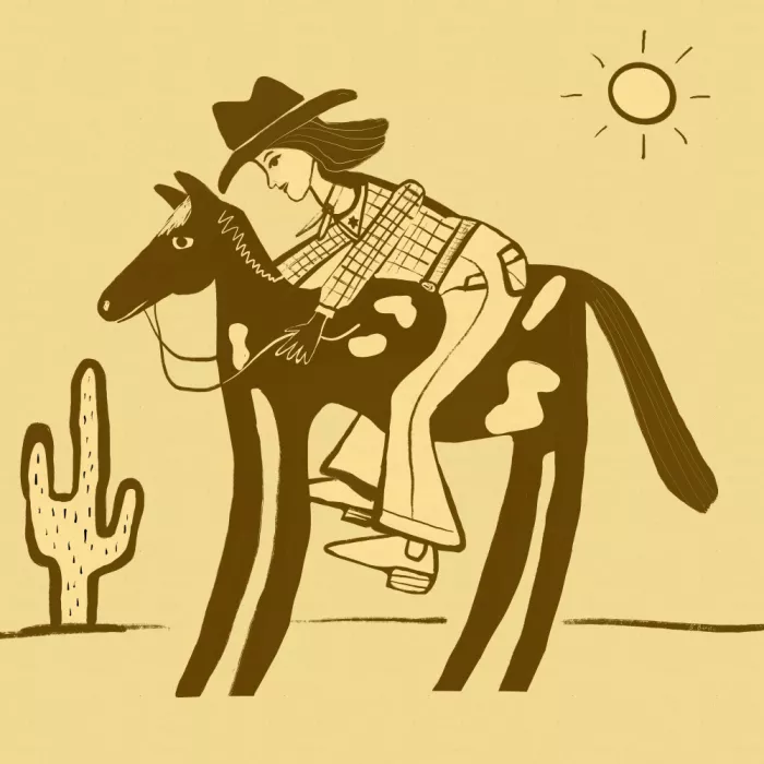 Bursic, Sharyn: Cowgirl a cavallo western
