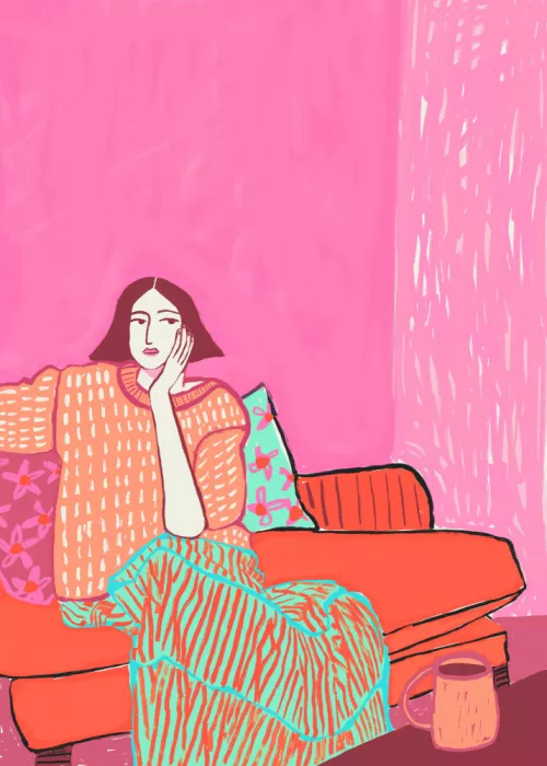 Bursic, Sharyn: Lady on couch resting