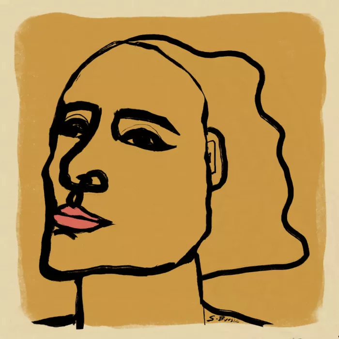 Bursic, Sharyn: Portrait face line drawing