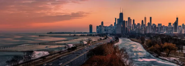 Wu, Q. Chong: Chicagoer Winter am Lake Michigan