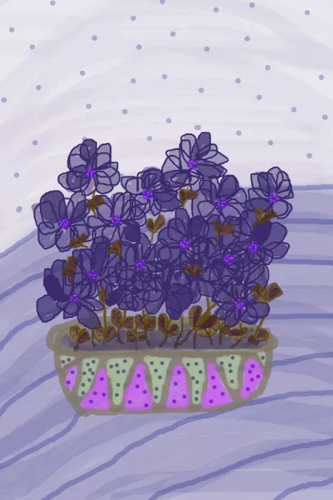 Sillen, Christina: Vaso di fiori boemo "Vaso dei Petali Azzurri"