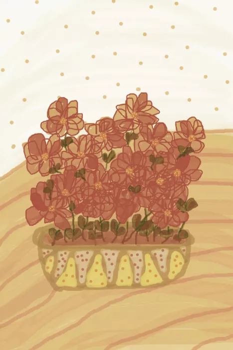 Sillen, Christina: Vaso di fiori boemo "Cesto di flora al tramonto"