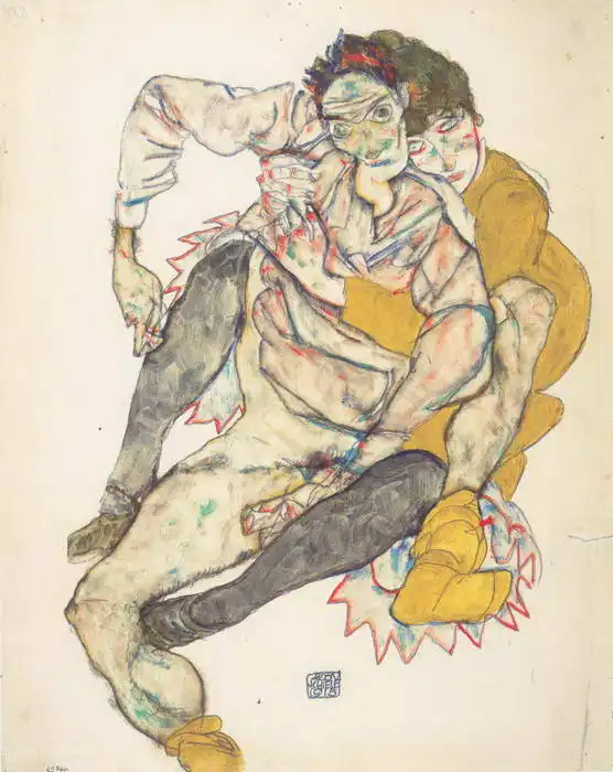 Schiele, Egon: Sedící pár
