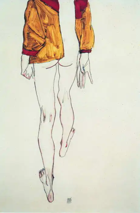 Schiele, Egon: Akt v hnědé košili