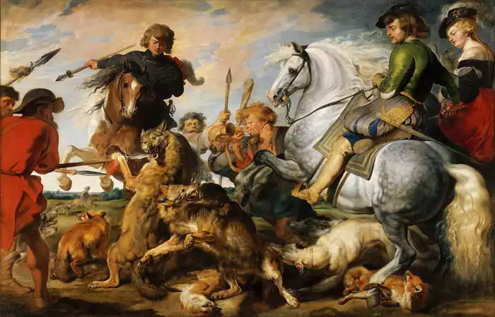 Rubens, Peter Paul: Vlk a hon na lišku