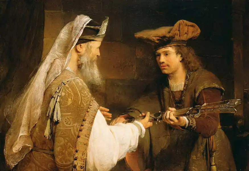 Gelder, de Aert: Achimelech dává Goliášův meč Davidovi