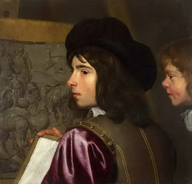 Oost, Jacob (st.): Dva chlapci před stojanem
